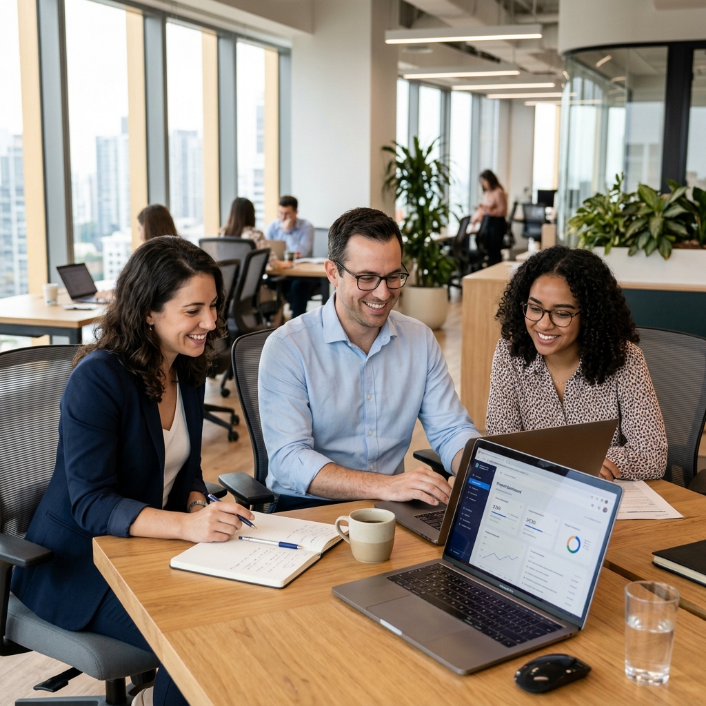 JeonSoft Team Collaboration in modern office
